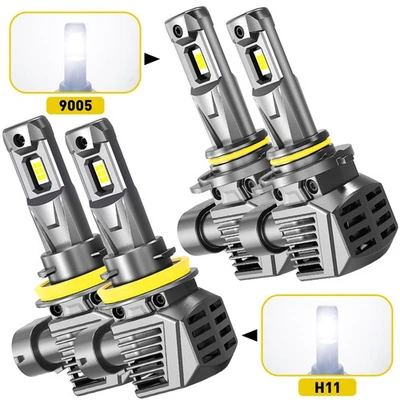 9005 H11 Combo LED Headlight Bulbs Conversion Kit Hi& Low Beam 6500K White 200W - Image 1 of 4