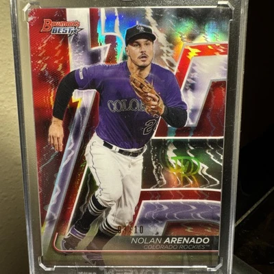 2020 Bowman's Best Nolan Arenado Red Refractor 3/10 #18 - Image 1 of 2