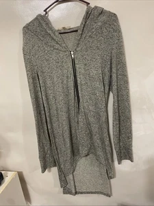 Maglione con cappuccio asimmetrico e zip Love Blossom - Grigio - Donna Taglia Large - Foto 1 di 7