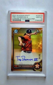 Bowman Chrome Draft Refractor BGS 10 2022 1st Trey Dombroski automático/50 dorado - Imagen 1 de 2
