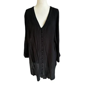 Torrid schwarze Bluse mit V-Ausschnitt Damen Oberteil Übergröße 1X | 73-42 - Bild 1 von 5