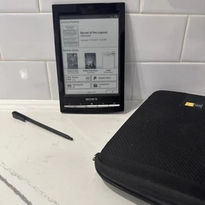 Black Sony PRS-T1 Digital eReader Touchscreen eInk 2GB WiFi Working W/ Stylus - Picture 1 of 9