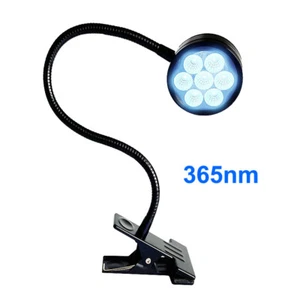 7W LED UV Table Light Clamp Clip Lamp Plug-in Plant Glow Appraisal Purple 365nm - Picture 1 of 5