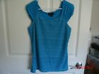 Very Nice AB Studio Blue With Lace Overlay Sleeveless Blouse Women's Size M