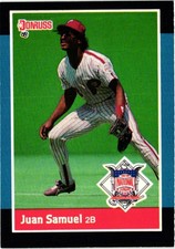 JUAN SAMUEL  CARD #55  BUY ANY 2 ITEMS FOR 50% OFF  B1006R4S14P19