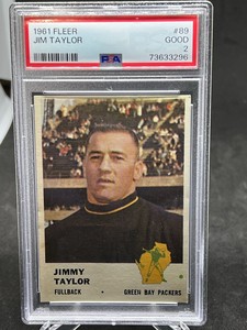 1961 Fleer Football Card # 89 Jim Taylor (HOF) - Green Bay Packers (VG)