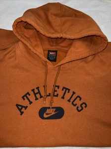Vintage Nike Leichtathletik Hoodie in Orange mit Spruch über Brust XL - Bild 1 von 10