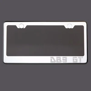 Marco de matrícula cromado espejo DB9 GT tapa de rosca de metal grabado con láser - Imagen 1 de 8