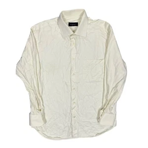 Canali Dress Shirt Made in Italy White Jacquard Fabric 41 16 Large - Picture 1 of 10