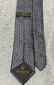 Canali 1934 Seidenkrawatte Made in Italy Atemberaubende Geometrische Krawatte Luxus Eleganz - Bild 1 von 11