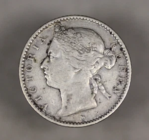 1879 H Straits Settlements Silver 10 Cents - Picture 1 of 2