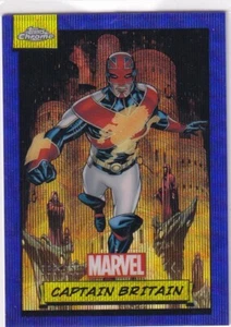 Topps Marvel Chrome 2024 Card Nr. 75 Captain Britain Blue Wave Refractor 32/150 - Bild 1 von 2