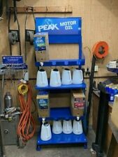 PEAK MOTOR OIL DISPLAY & ECOBOX STORAGE RACK WITH 6 5-QUART PLASTIC BOTTLES