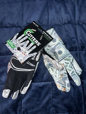 Cutters Game Day Elite Receiver Football Gloves Benjamin’s Money Adult L/XL