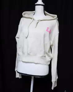 Sudadera con capucha recortada ""LA"" Junior de BP Nordstrom, crema, talla M - Imagen 1 de 9