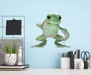 3D Grüner Frosch H833 Tier Wallpaper Wandbild Poster Wandaufkleber Abziehbild Ho - Bild 1 von 6