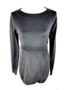 Tulle Womens Tunic Dress Sz S/M Gray Boatneck Long Sleeve Sweater Assymetric Hem - Picture 1 of 6