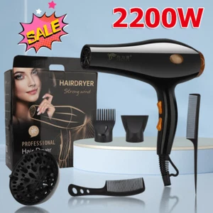 Haartrockner 2200W- Ionen Föhn mit 3 Diffusor Haarfön Profi Fön Ionen Hair Dryer - Bild 1 von 18