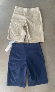 Cat & Jack school uniforms lot of 2 boys shorts blue, beige sz 16 NWT - Picture 1 of 13