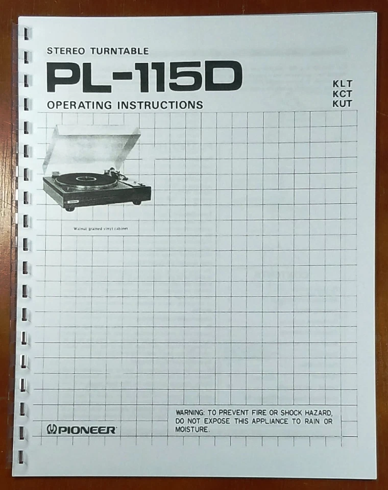 Tocadiscos Pioneer PL-115D manual del propietario Foto 1 de 1