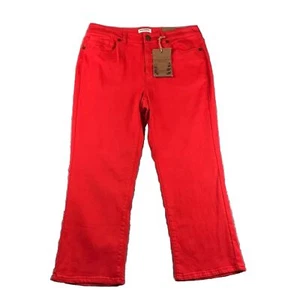 Coldwater Creek Jeans Womens 10 Orange Natural Fit Flat Front Cropped Leg NWT - Picture 1 of 16