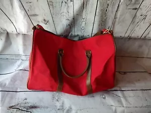 Lulu Dharma red and brown weekend bag - Picture 1 of 8