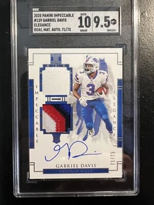 2020 Panini Impeccable #139 Gabe Davis Elegance Dual Mat Auto /75 SGC 9.5 - Picture 1 of 6