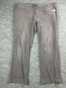 The North Face Fleece Pants Women's XL Gray Wide Leg Back Zipper Pull On