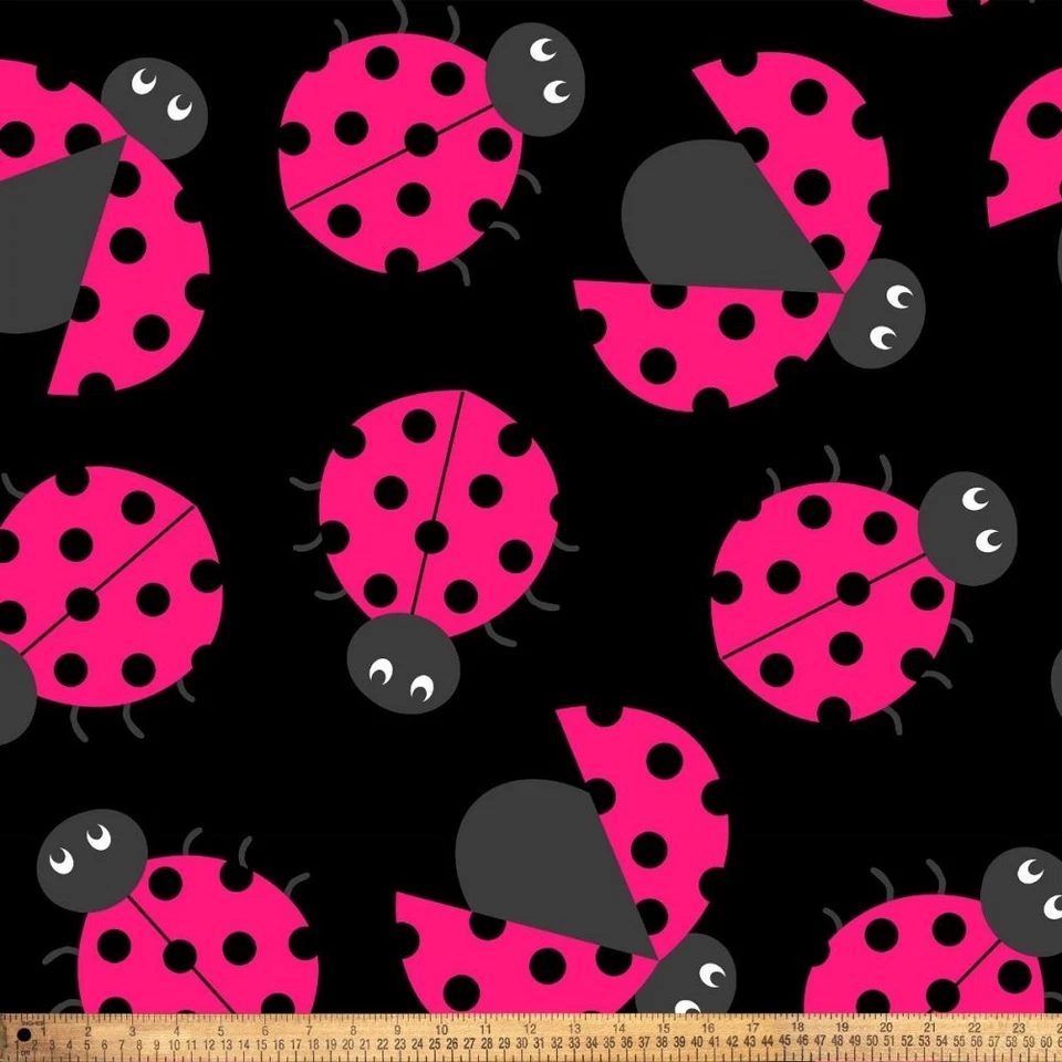 David Textiles Heavenly Plush Fleece Ladybug Fabric 1.5 Yards - Image 1 of 3