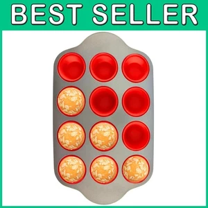 Silicone Cupcake Pan With Steel Frame - Easy to Clean - Picture 1 of 11