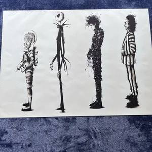 Tim Burton Characters Print Mars Attack Skellington Edward Beetlejuice 20 X 28 - Picture 1 of 7