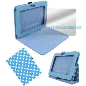 CASE COVER+SCREEN PROTECTOR SLIM POUCH FLIP PU BLUE DOT AMAZON KINDLE FIRE HD 7" - Picture 1 of 1
