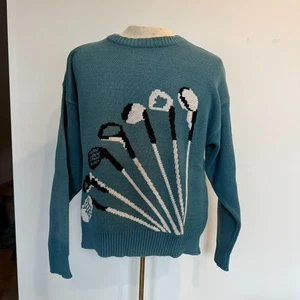 Suéter De Colección Para Hombres L Golf Novedad Tejido Todo Palos Londres Niebla Acrílico Años 90 DEFECTUOSO - Imagen 1 de 6