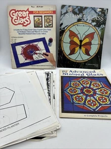 Vintage Leadlight Stained Glass Patterns Templates Christmas Birds Lamps Flowers - Picture 1 of 24