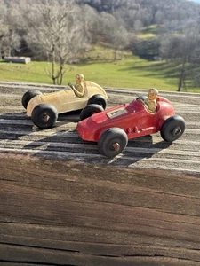 Vintage Slush Cast Racer Cars Lot (2) 1930s–40s Mini Race Cars 1.75” - Picture 1 of 22