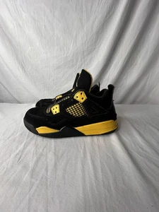 Nike Air Jordan 4 Retro Thunder Schuhe Jugend Größe 1,5Y schwarz gelb BQ7669-017 - Bild 1 von 7