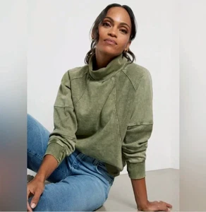 EVEREVE Sudadera Mujer XS Verde Oliva Kassandra Tejido Térmico Mezcla Cuello Alto - Imagen 1 de 13