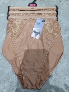 M&S Collection 3pk Wildblooms High Leg Knickers Size 18 RICH AMBER  - Picture 1 of 8
