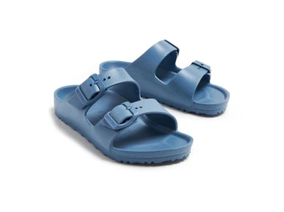 Sandálias infantis Birkenstock Arizona EVA azul crianças pequenas tamanhos NOVAS - Imagem 1 de 3