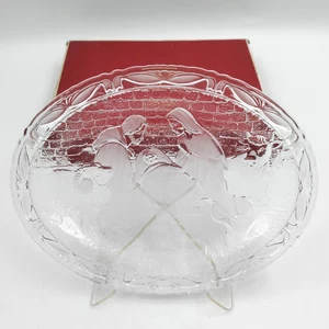 MIKASA Germany Christ Manger 9x7" Display Plate with Mounts Quality German Glass - Picture 1 of 6