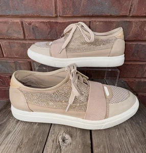 VANELi Sport Onella 8.5 N Narrow Rhinestone Lace Up Womens Beige Sneakers Shoes - Picture 1 of 14