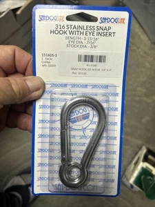 Sea-Dog 151605-1 316 Stainless Snap Hook with Eye Insert 3/8" Stock Diameter - Bild 1 von 3