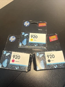GENUINE HP 920 Ink Cartridge 3-Pack for Officejet 6000 6500 7000 7500 NEW SEALED - Picture 1 of 5