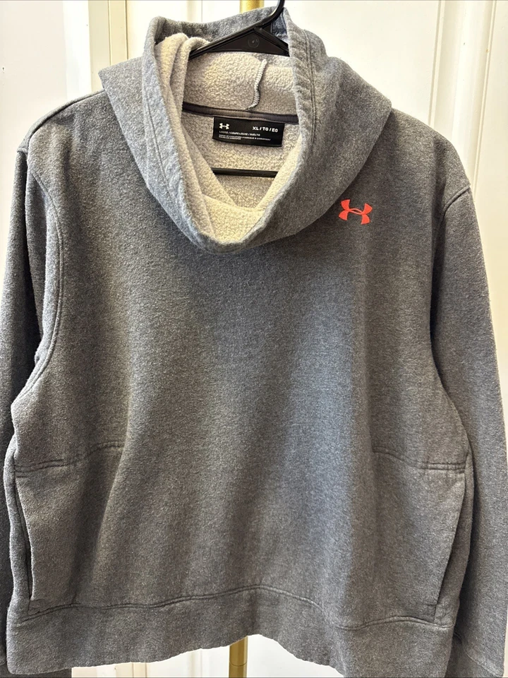 Sudadera corta con capucha Under Armour para mujer talla XL calce suelto gris logotipo Top Foto 1 de 4
