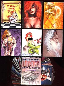 LINSNER - DAWN & BEYOND - 90 Karten Fantasy Kunst & Comic Buch Bad Girl Set - CI - Bild 1 von 1