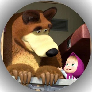Tortenaufleger Geburtstag Tortenbild Fondant Oblate Mascha und der Bär L9 - Bild 1 von 1