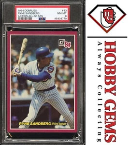 RYNE SANDBERG PSA 8 1984 Donruss Action All-Stars #43 C2 - Picture 1 of 2