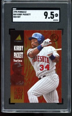 Kirby Puckett 1995 Pinnacle Red Hot Insert Minnesota Twins MLB Baseball  SGC 9.5 - Image 1 of 3