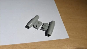 Vintage LEGO Pair Old Grey Engine Smooth Small 1 x 2 no axle holders 3575a - Picture 1 of 3