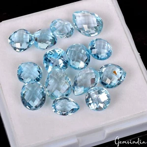 40,20 quilates Topacio azul suizo natural forma surtida/corte a cuadros piedras preciosas 7-11 mm - Imagen 1 de 9
